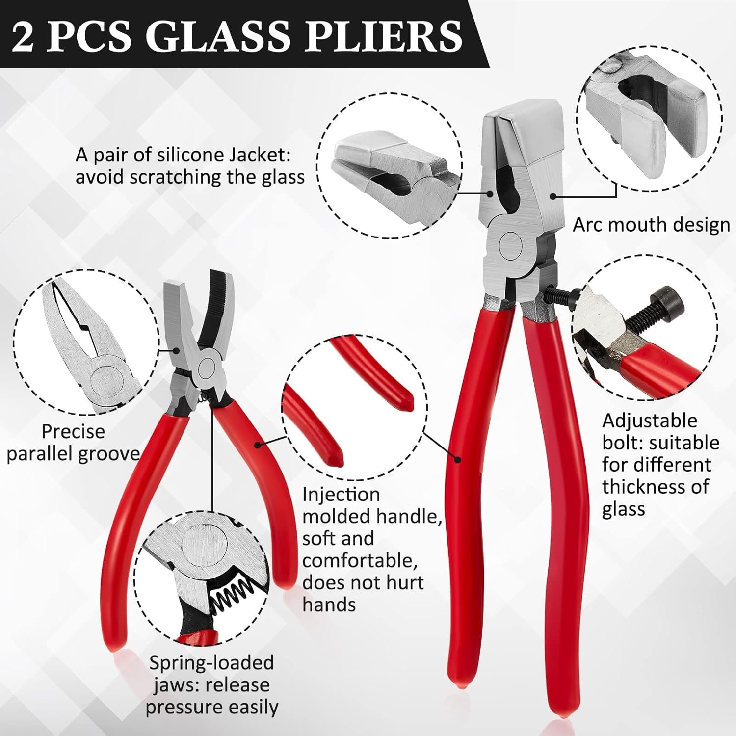 58 Pcs Stained Glass Supplies Cutter Kit Including 8 Layout Block System 2...