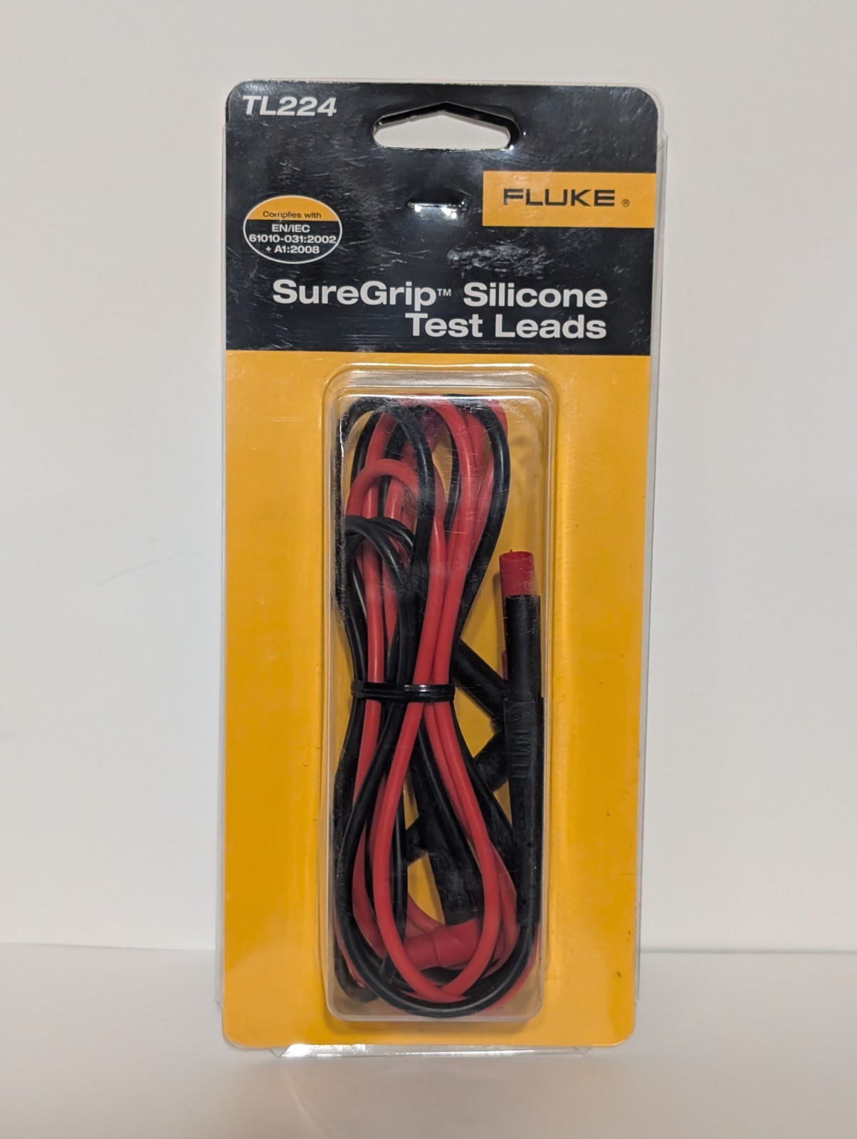 Authentic Fluke TL224 SureGrip Silicone Test Leads 1.5m Right Angle DMM Probes
