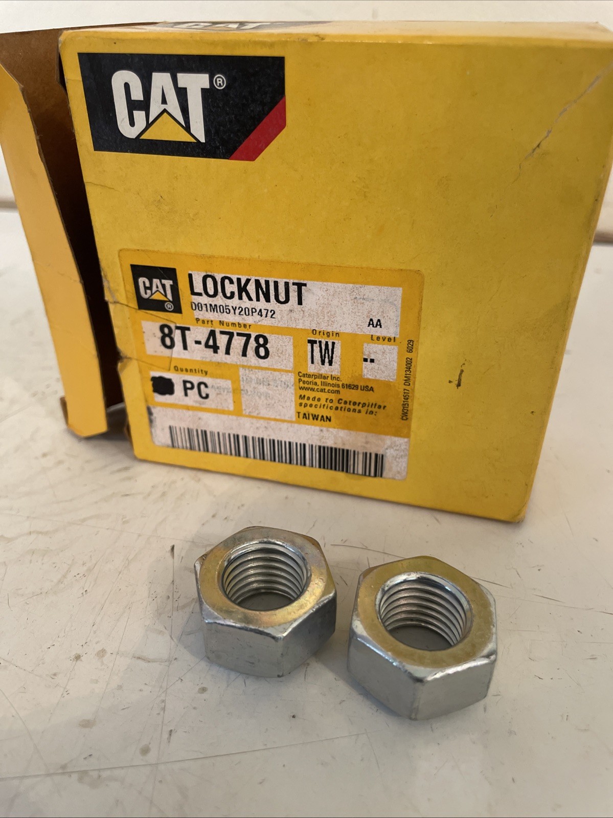 GENUINE CATERPILLAR CAT LOCKNUT 8T-4778 NEW OEM SET OF 2