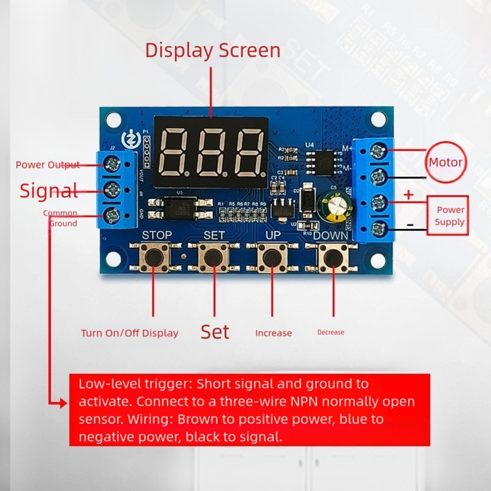 50W DC Motor Controller with Timer Control and Memory for Industrial Use
