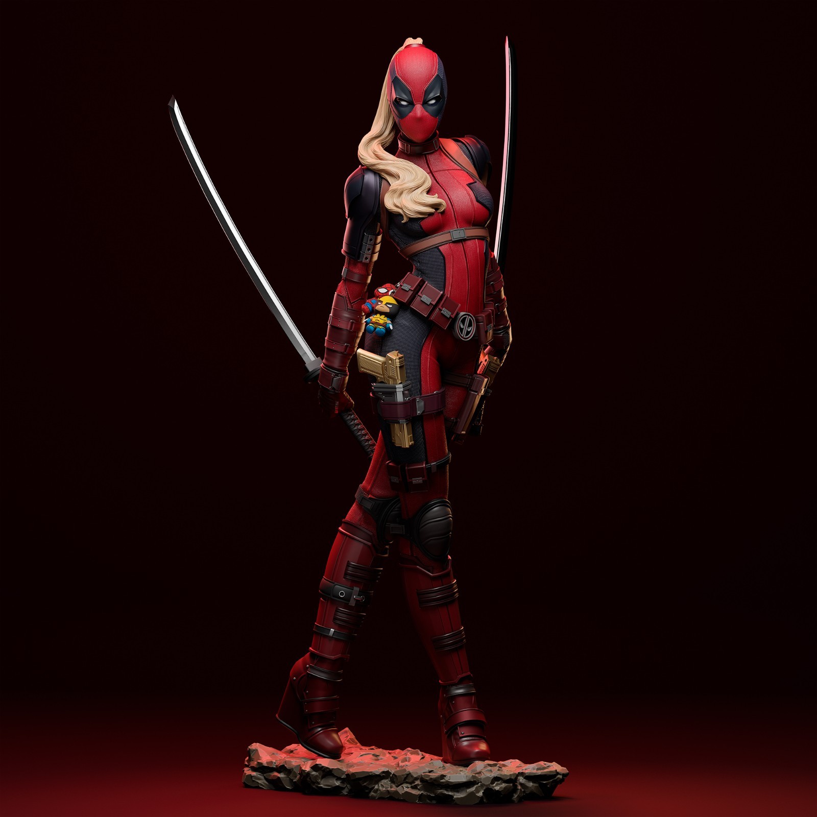 UNPAINTED Lady Deadpool 3d Printed Model Kit