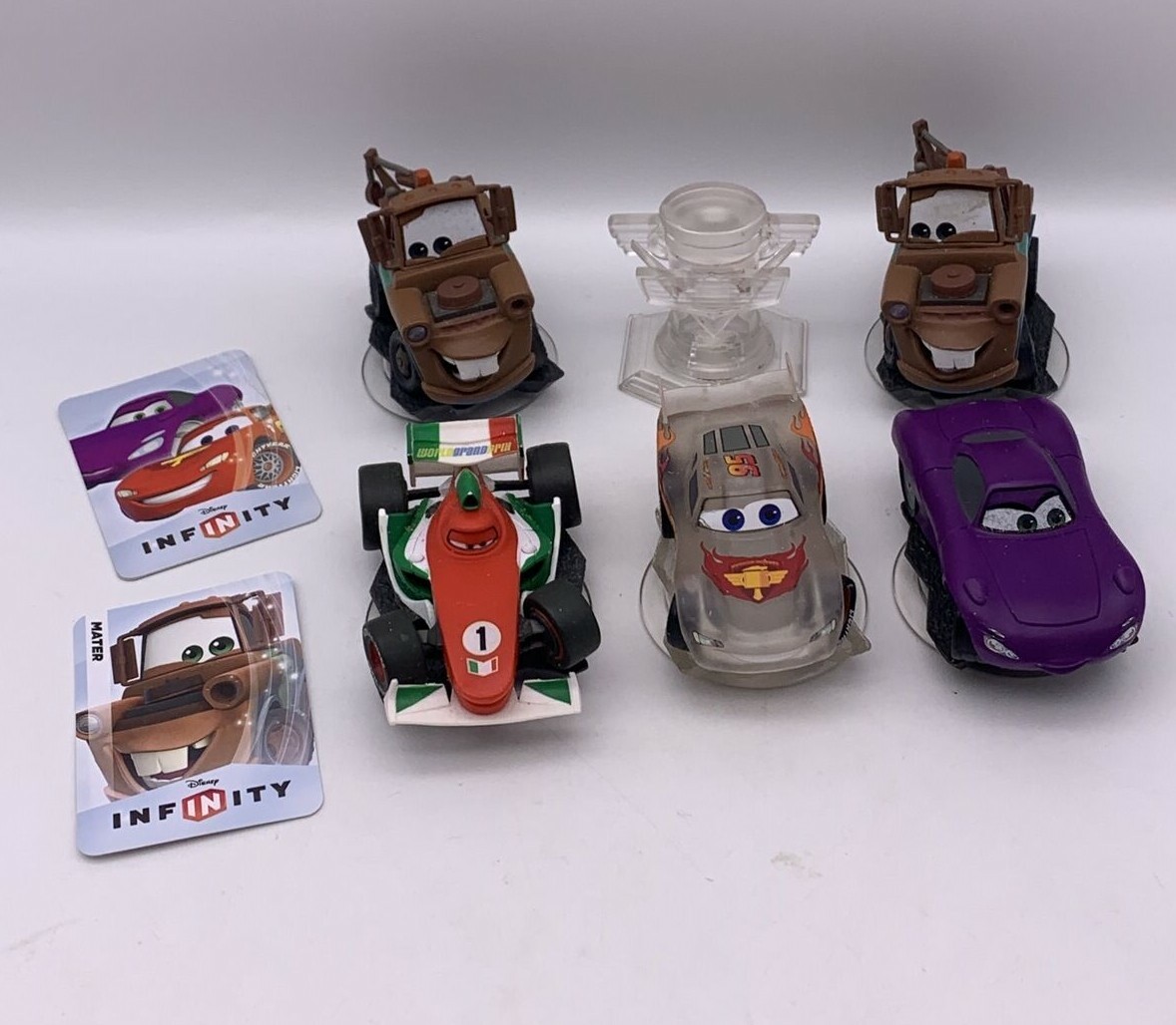 Disney Infinity Cars Movie Figures Lightning McQueen Holly Cup Trophy Mater Lot