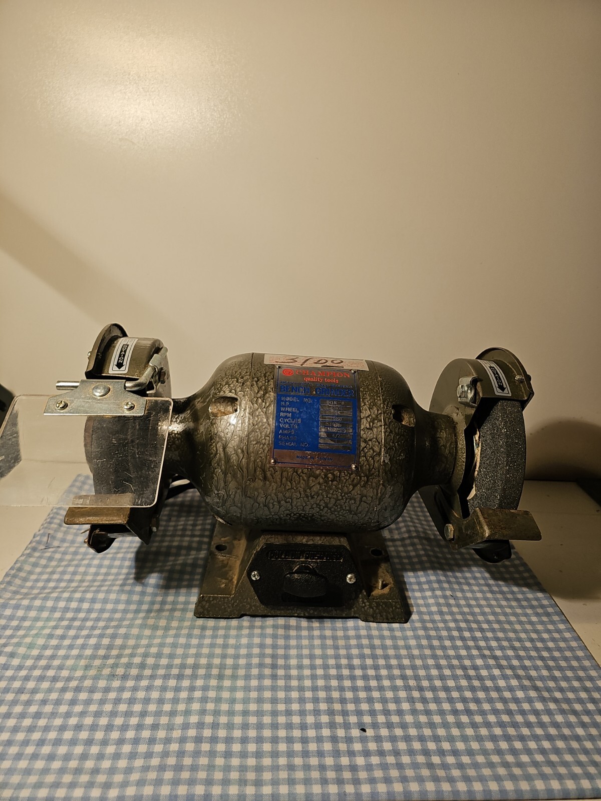 Champion BGR-6 Heavy Duty 3/4 H.P. Industrial Bench Grinder 3450 RPM, 110 volt