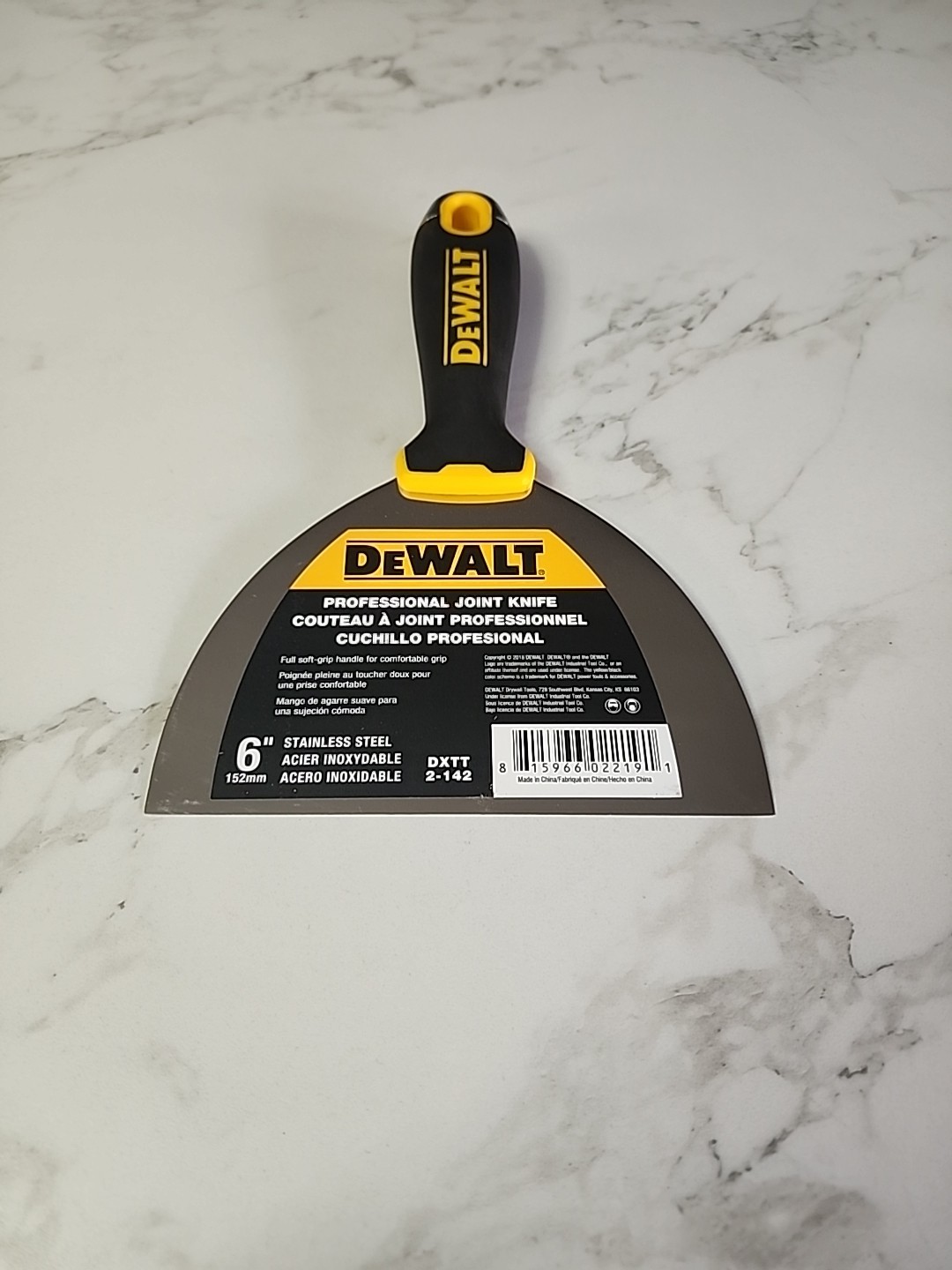 1 x DEWALT 6 in. Stainless Steel Hammer-End Joint Knife with Soft Grip Handle