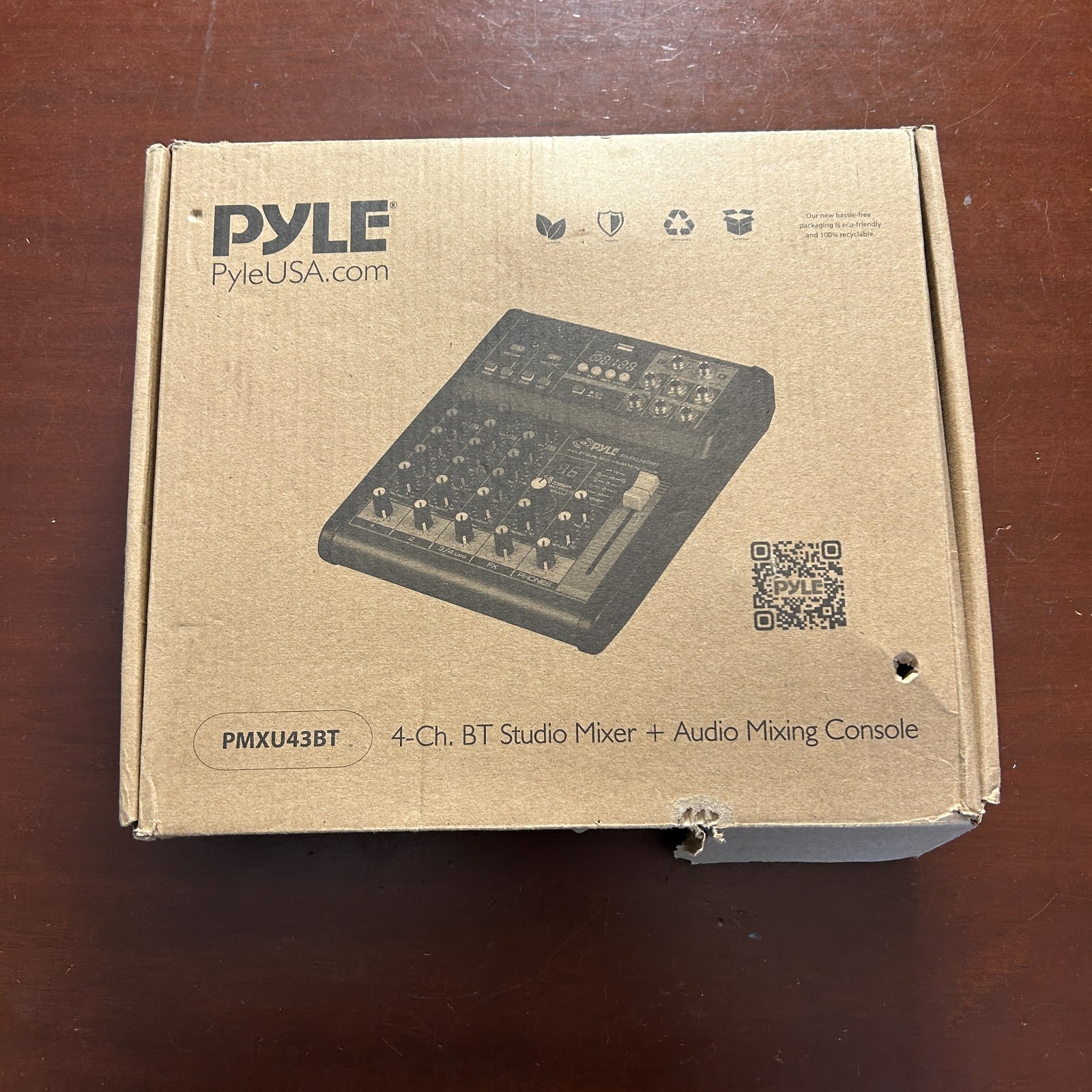 Pyle PMXU43BT 4-Channel Bluetooth Studio Mixer Audio Mixing Console System Mint