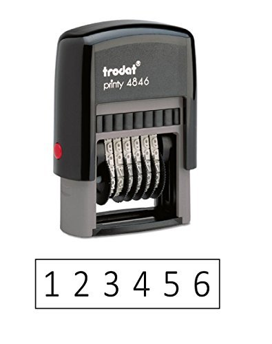 Dater Stamp - Trodat .125" x .6875" 6 Digit Self-Inking Numberer Rubber Stamp