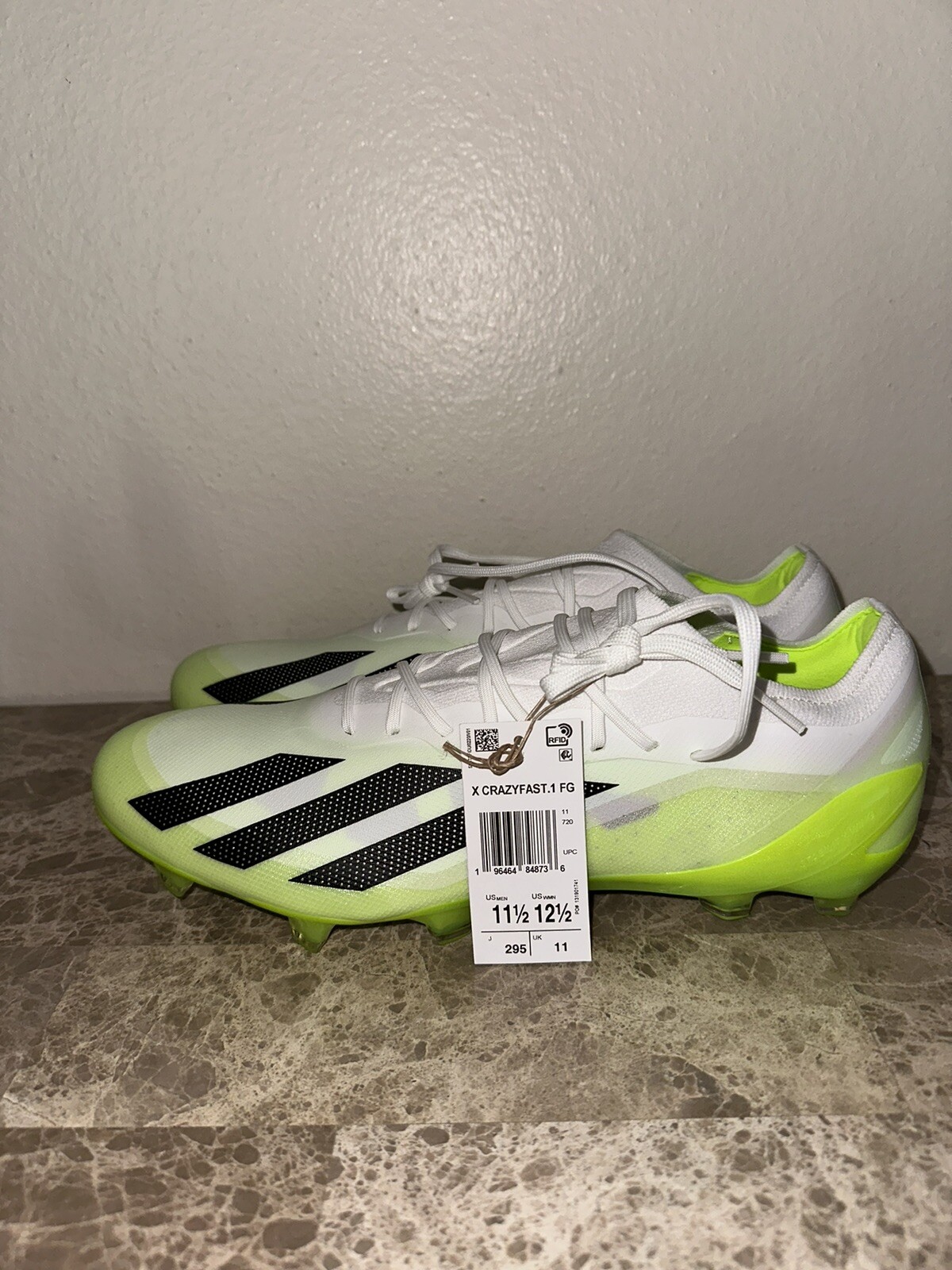 Adidas X Crazyfast.1 FG Lemon Green White Mens Soccer Cleats HQ4516 Size 11.5