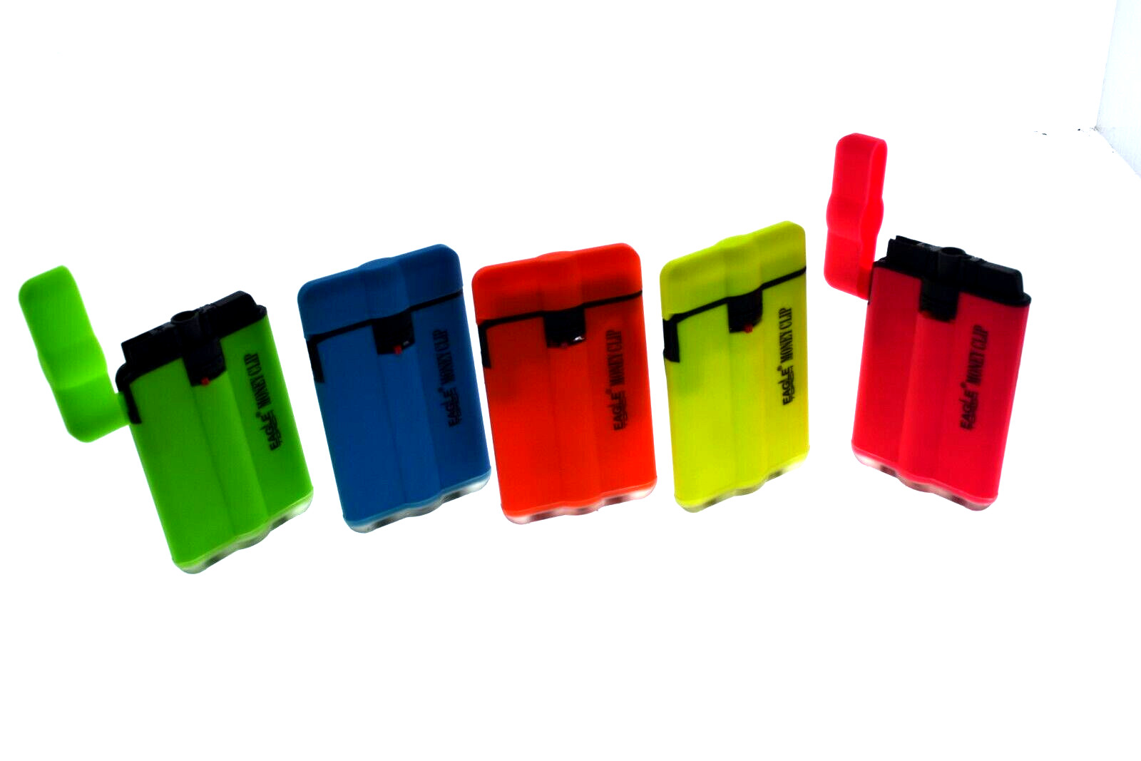Eagle Torch Slim Neon Color Money Clip Butane Refillable- COUNT 5!! PT161MC
