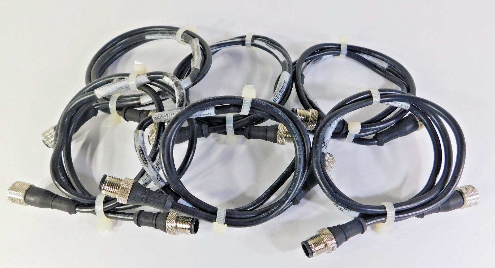 Lot of 6 each Banner MQDEC 403SS Cordset Straight M12 Female to Male 4 Pin 3ft