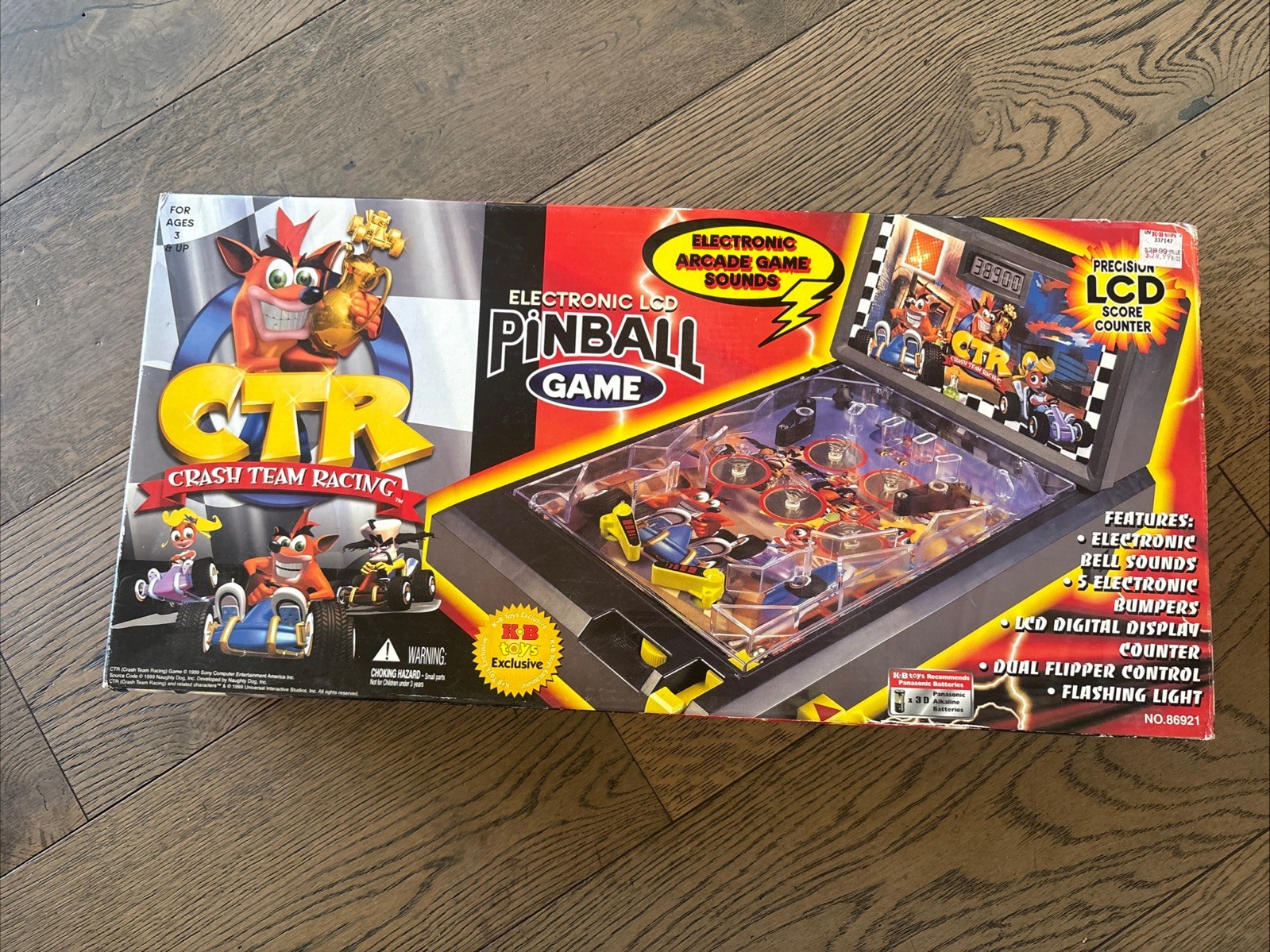 Crash Bandicoot CTR Team Racing Electronic Pinball Machine Tabletop Game 1999