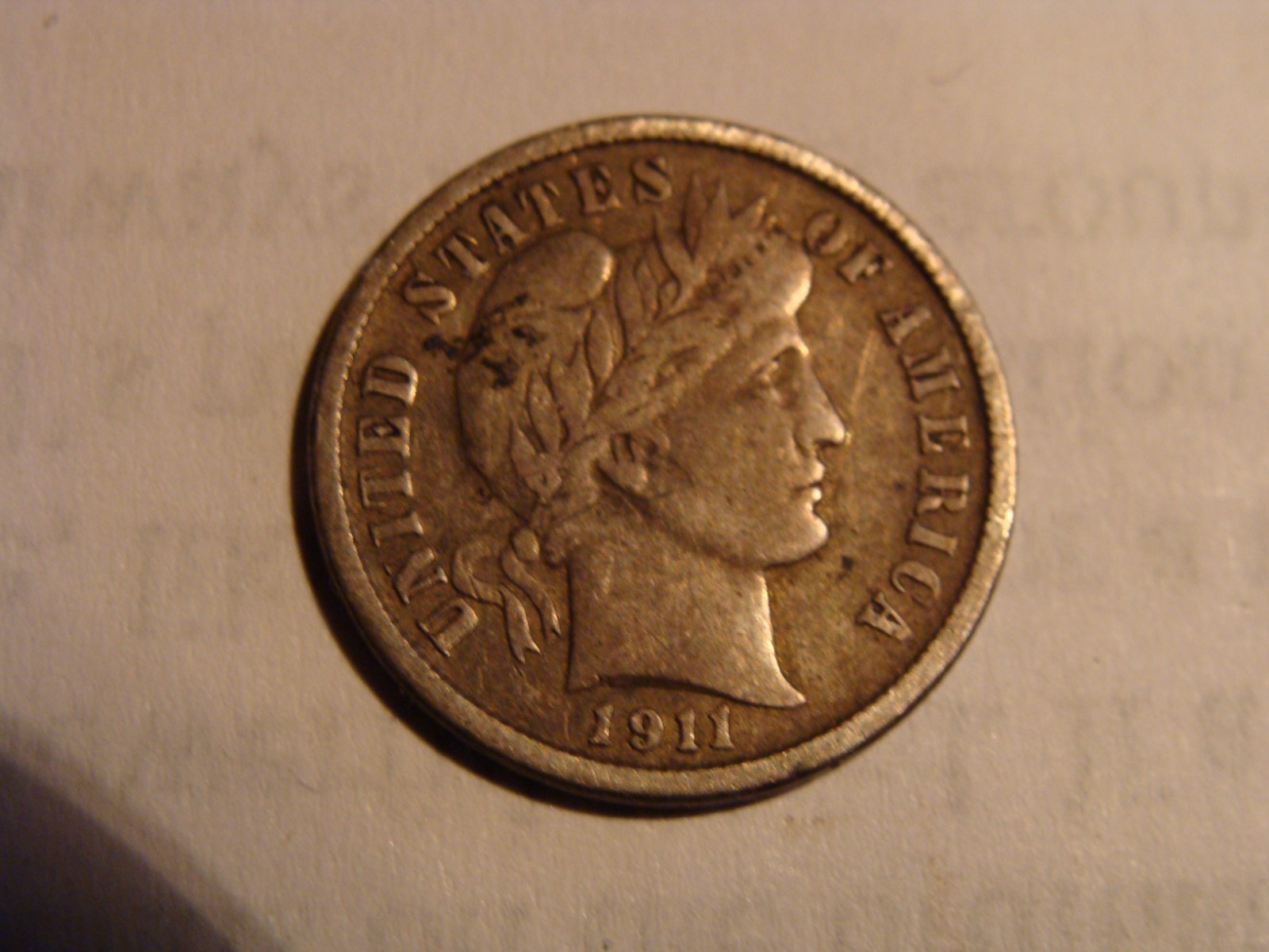 1911-D Barber Dime - VF