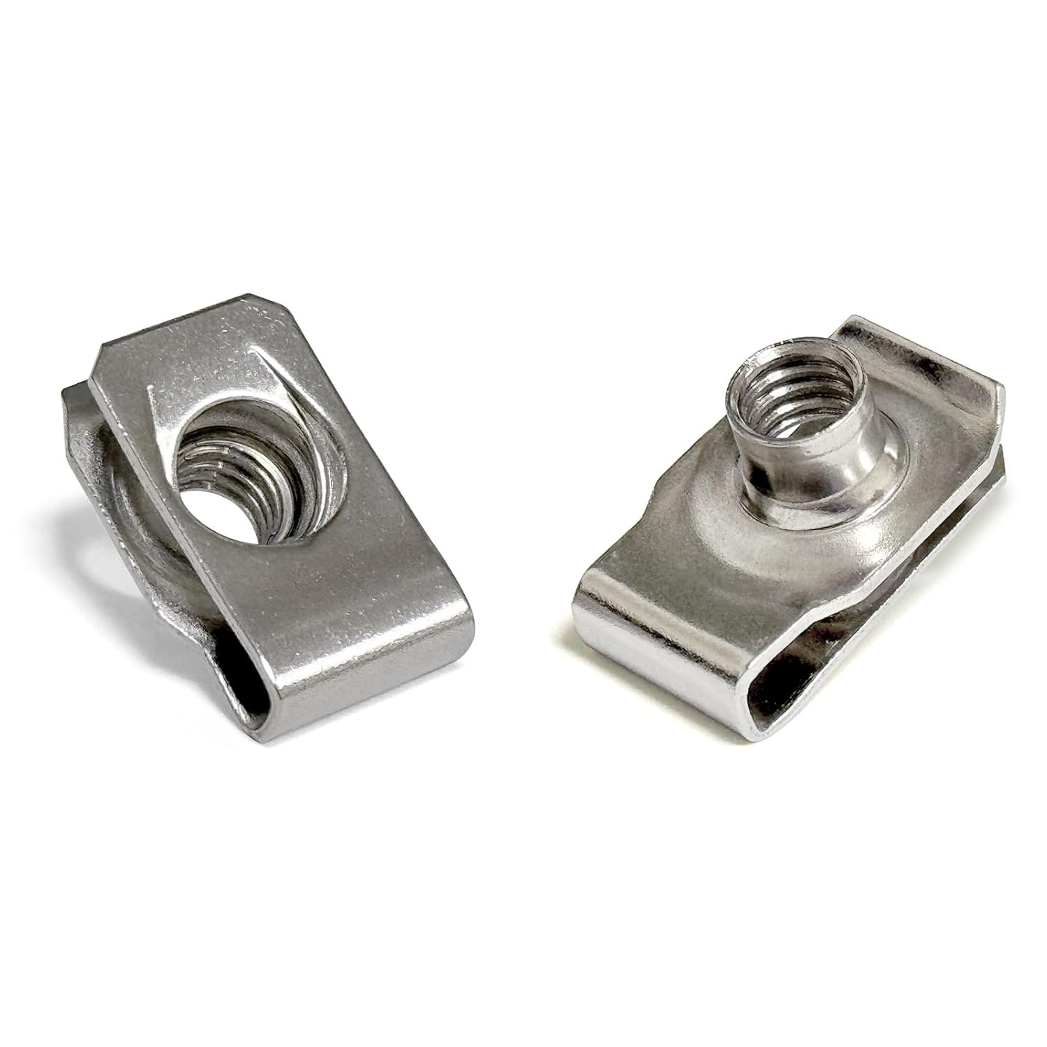 1/4"-20 U-Clip-On Speed Nut 304 Stainless Steel Extruded U-Nut 20 Pack