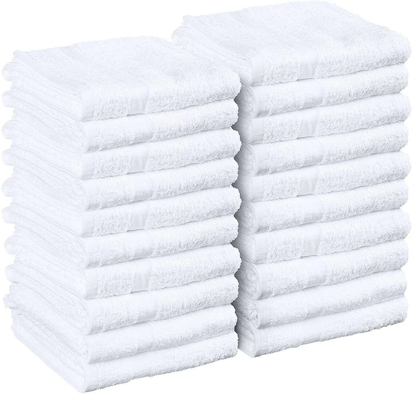 White Salon Towels - 16 x 27 Inch Soft Cotton Hand Towels for Hair Stylists, ...