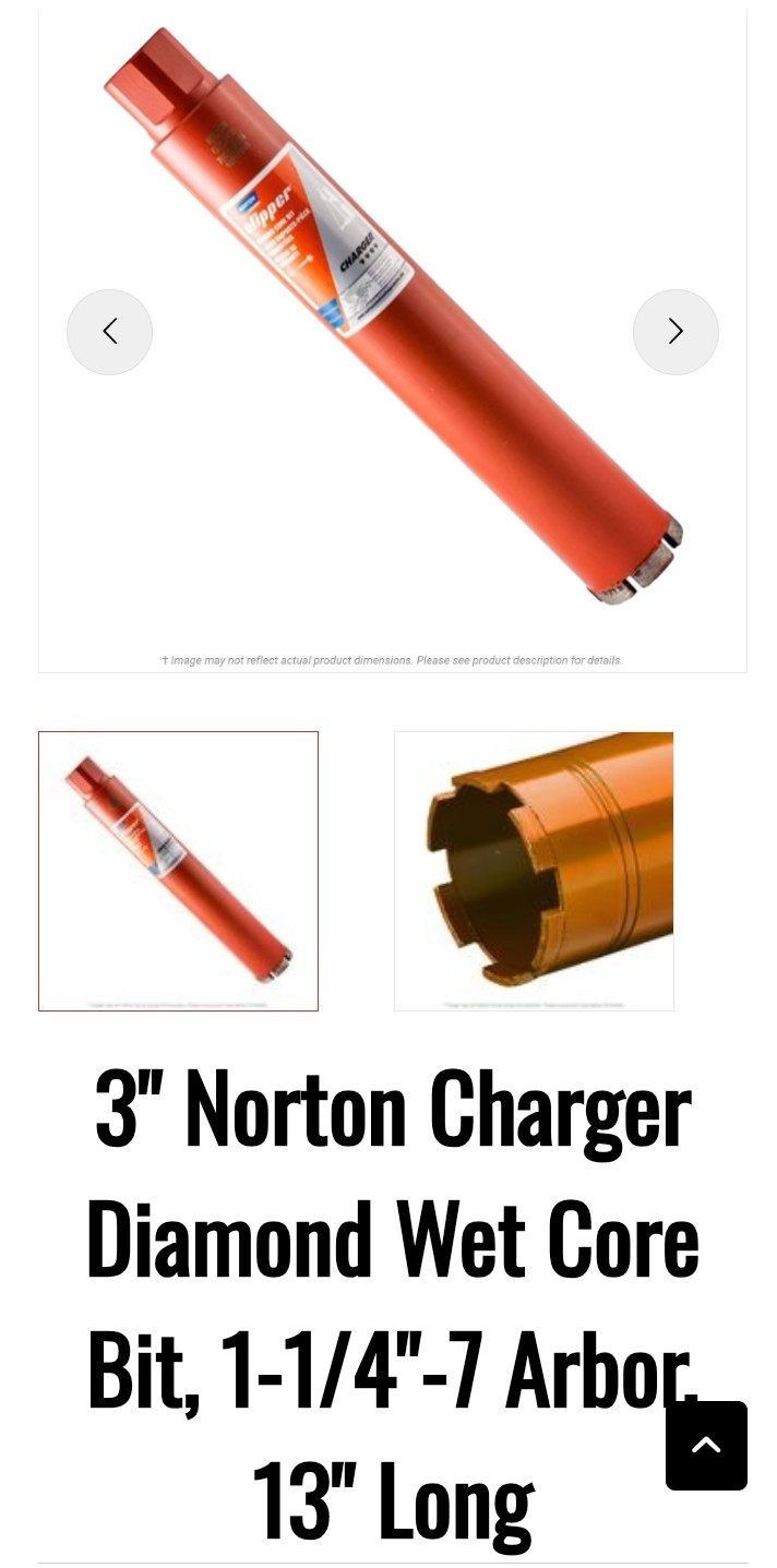 Norton Clipper Charger 3" Diamond Core Bit 70184682785