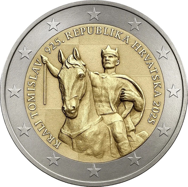 Croatia 2025 2 Euro Commemorative Coins Featuring King Tomislav