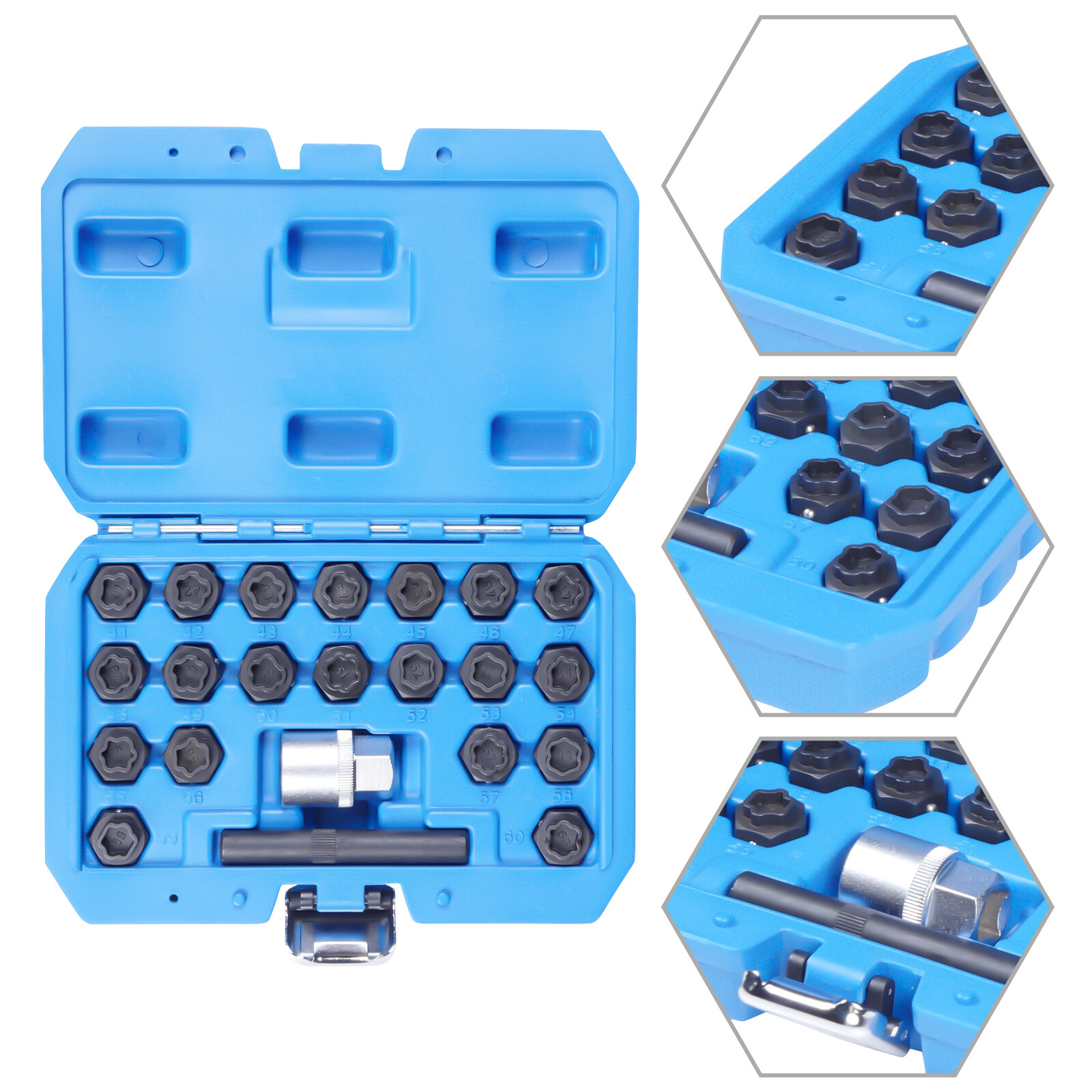 22pcs Universal Locking Lug Nut Master Key Set Wheel Lock Removal Tool NEW US