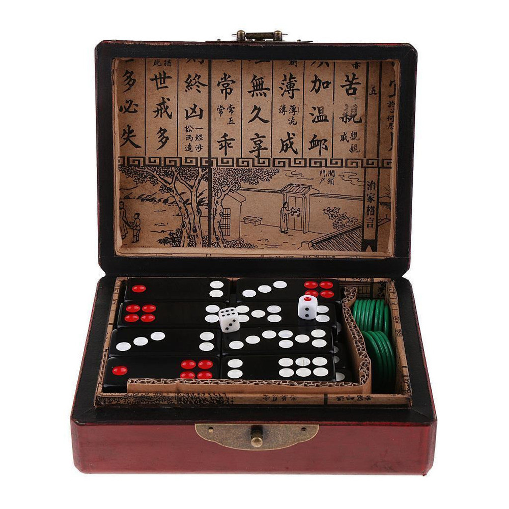 New Chinese Antique Gambling Game Pai Gow Paigow Domino Tile Set Birthday Gift