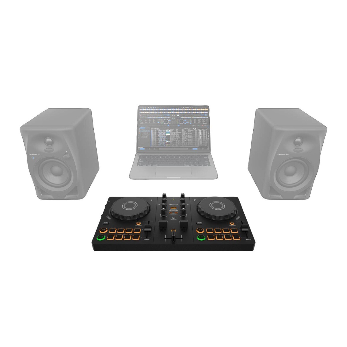 AlphaTheta DDJ-FLX2 Compact Beginner 2-Channel Serato DJ Controller, Headphones