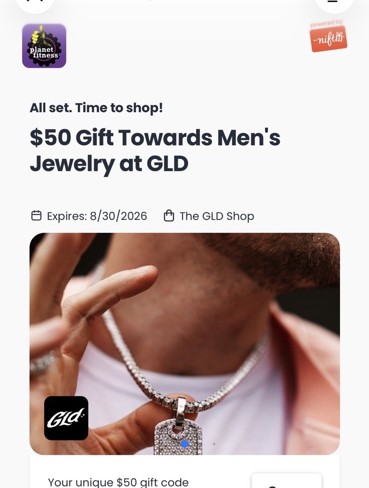 GLD Men’s Jewelry Gift Card