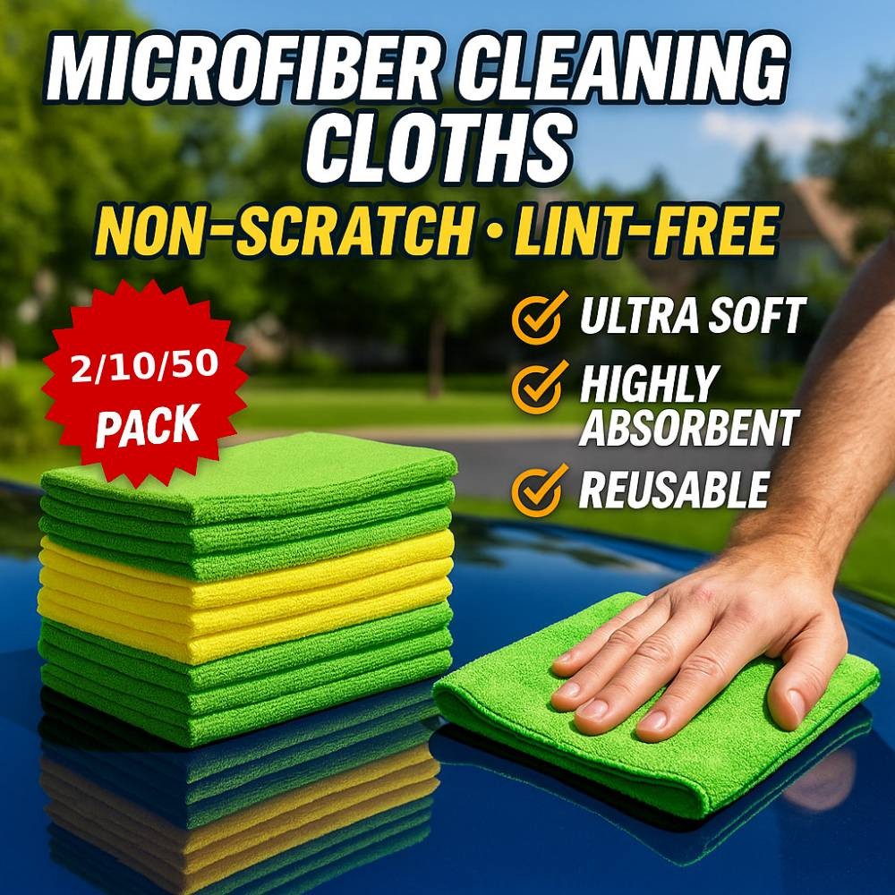 Multi 2/10/50 Pack Microfiber Cleaning Cloth Towels Car Detailing Polishing Rag.