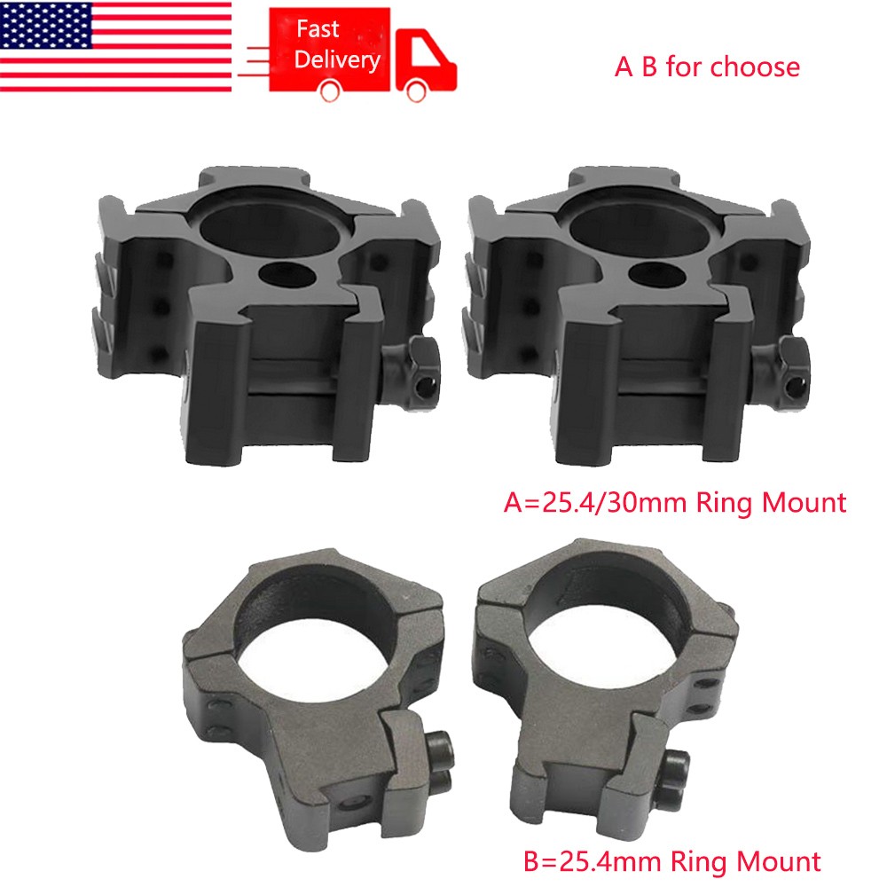Low Profile 1" Ring Dovetail Rail Mount/High Profile 1"&30mm Ring Tri-rail Mount