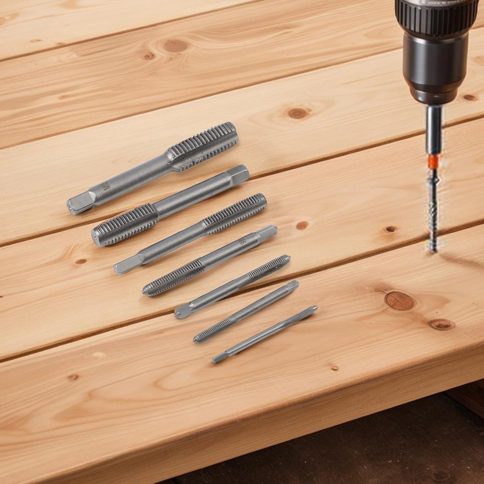 Tap Drill Bits Spiral Pointed Tap Hand Tools Kit M3-Metric Right Hand