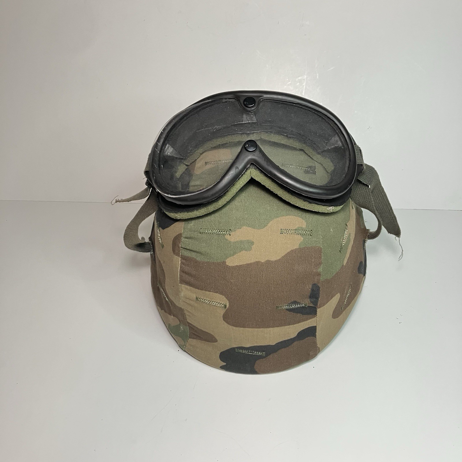 US PASGT Sioux Helmet w/ Liner, Woodland Cover & SWD Goggles Military Setup S3