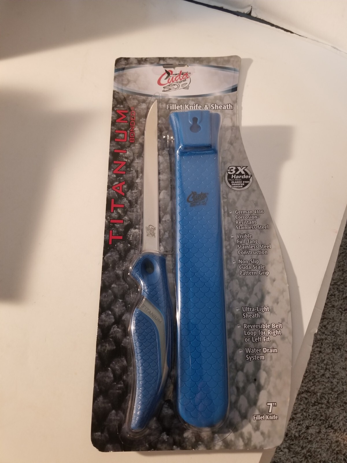 Camillus Cuda Fillet Fixed Knife 7" 4116 Steel Full Tang Blade Synthetic Handle