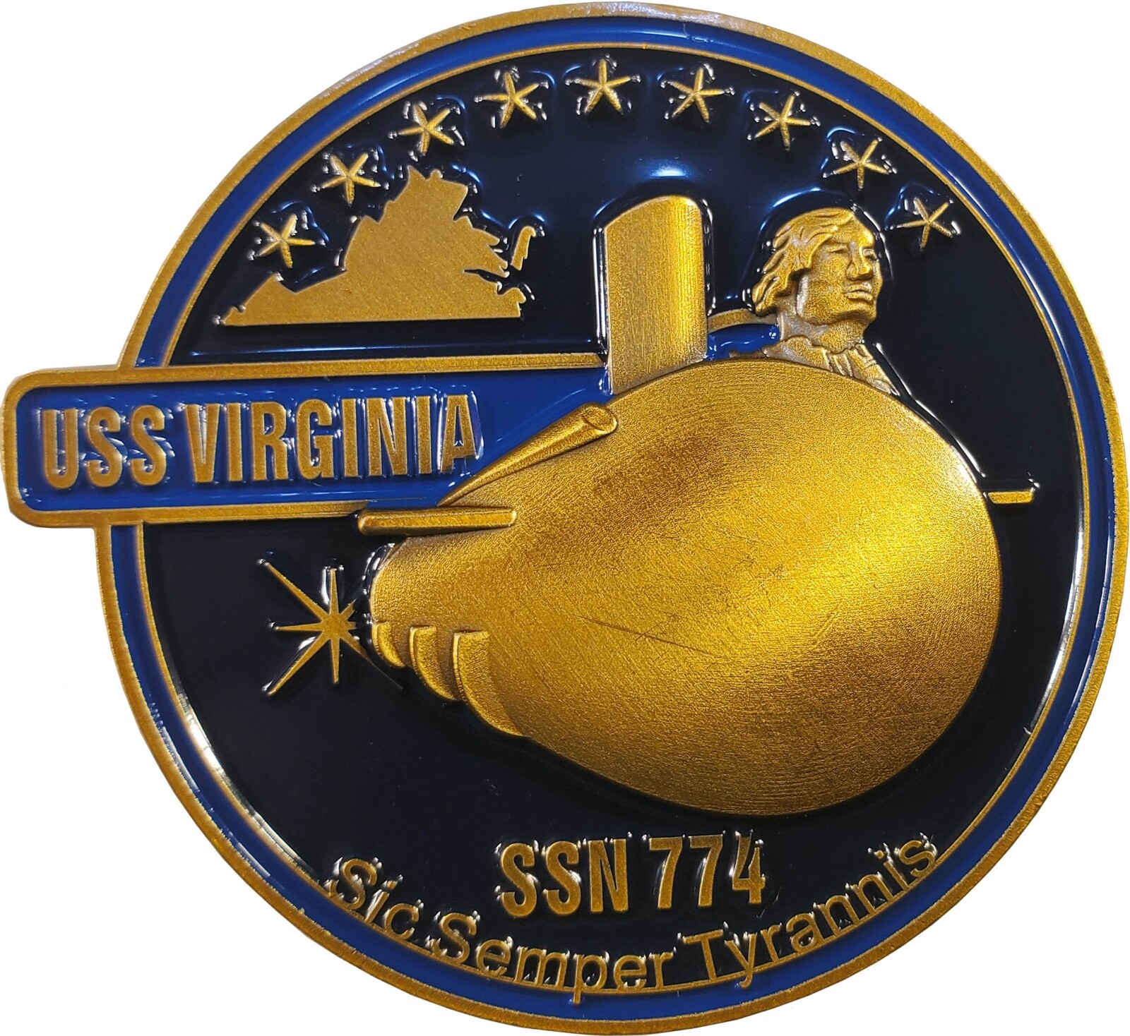 US NAVY USS VIRGINIA SSN-774 SUBMARINE CHALLENGE COIN 2" OCPM 123