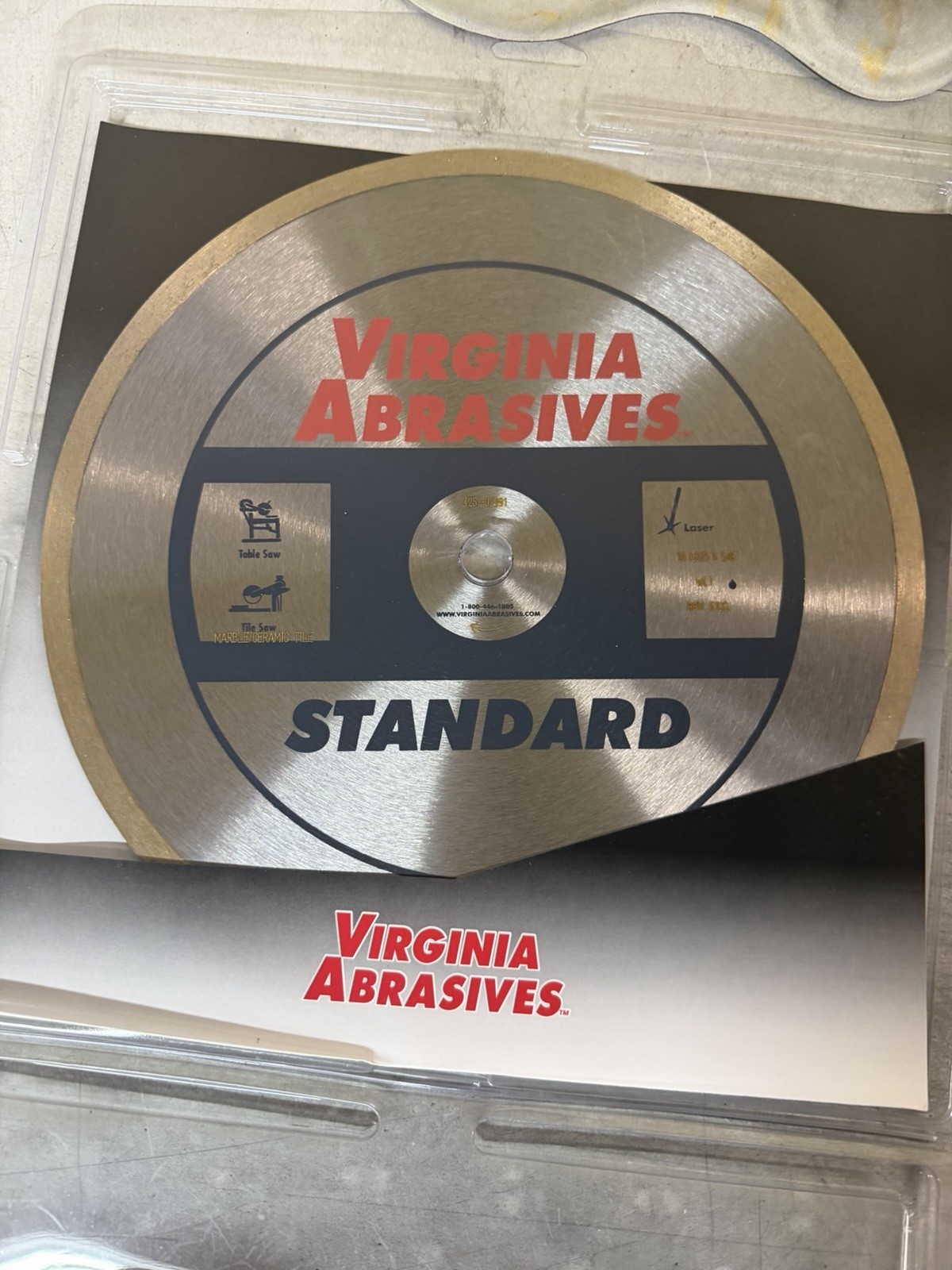 NEW Virginia Abrasives Standard Marble/Ceramic Tile 10”X.065”X5/8” 425-02991