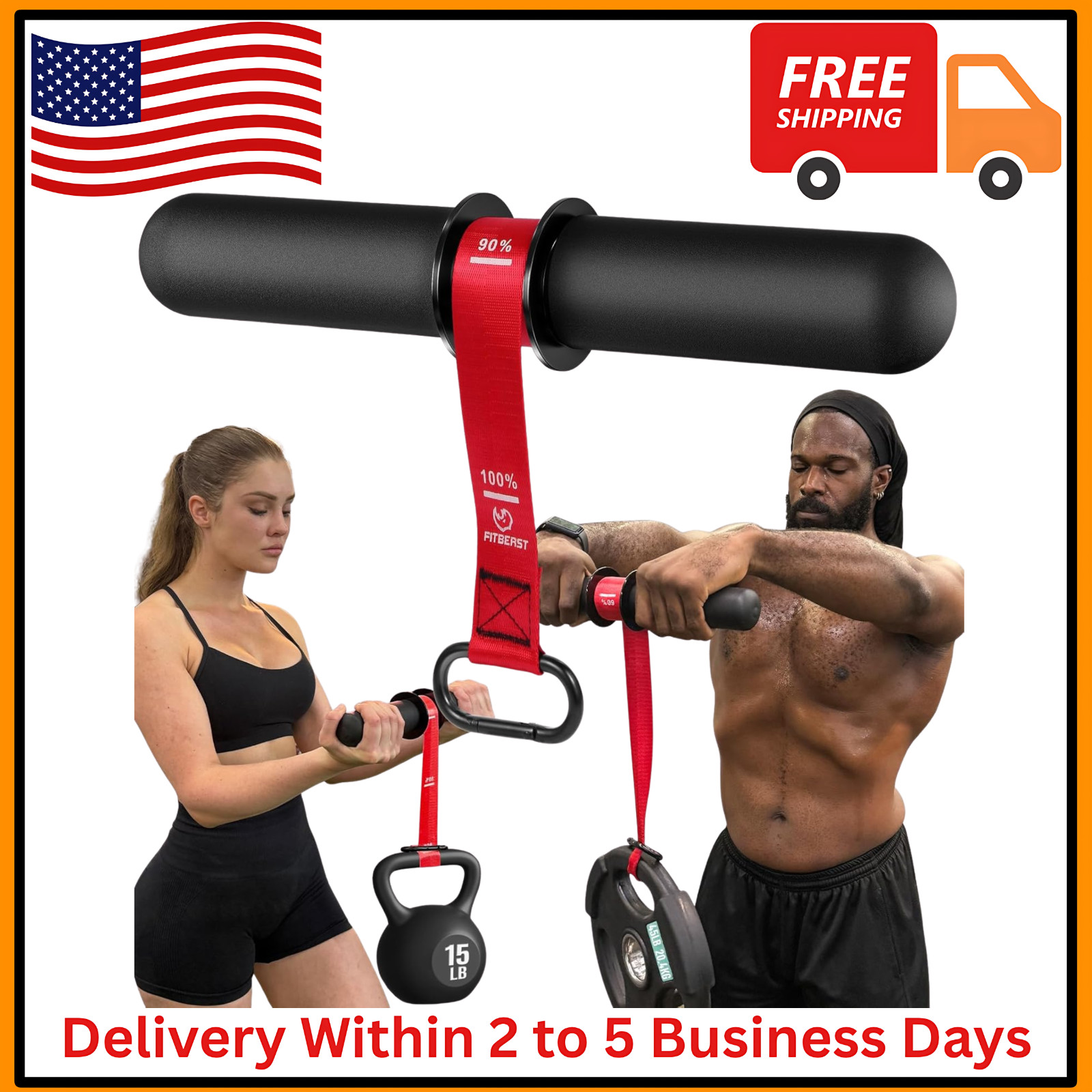 FitBeast Forearm Strengthener & Wrist Roller Exerciser - Adjustable Grip