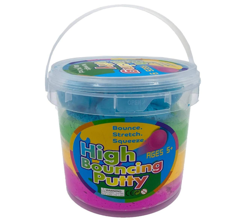Barry Owens Co. Inc. Rainbow High Bouncing Putty Bucket, Multicolored 14.1 oz