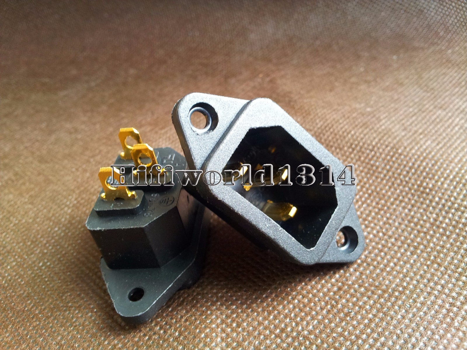 1x Gold Plated IEC AC Inlet Solder Socket Power Socket HIFI