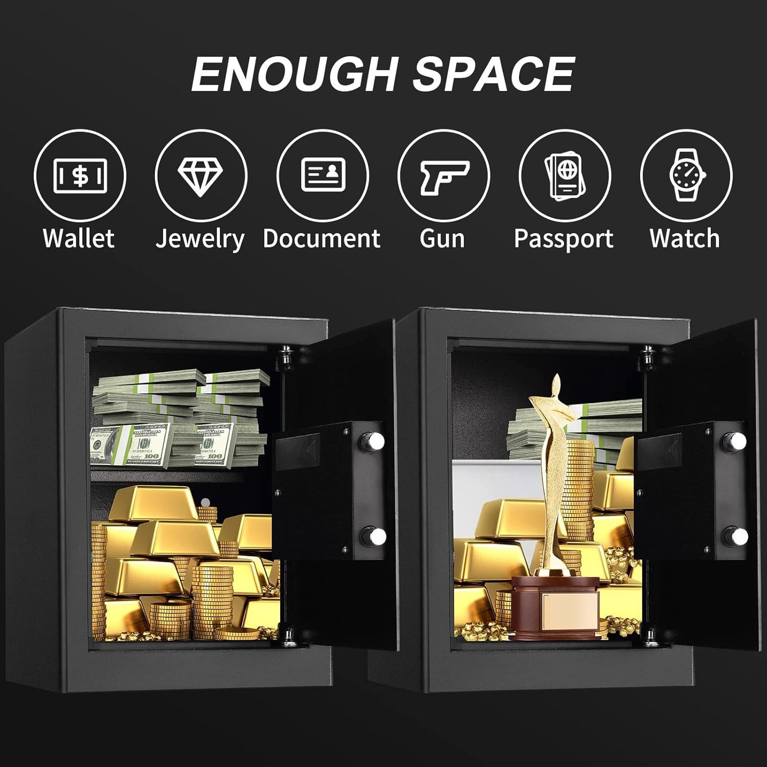 Fireproof Safe Box 2.0 Cuft Electronic Digital Security Box, Keypad Large Loc...