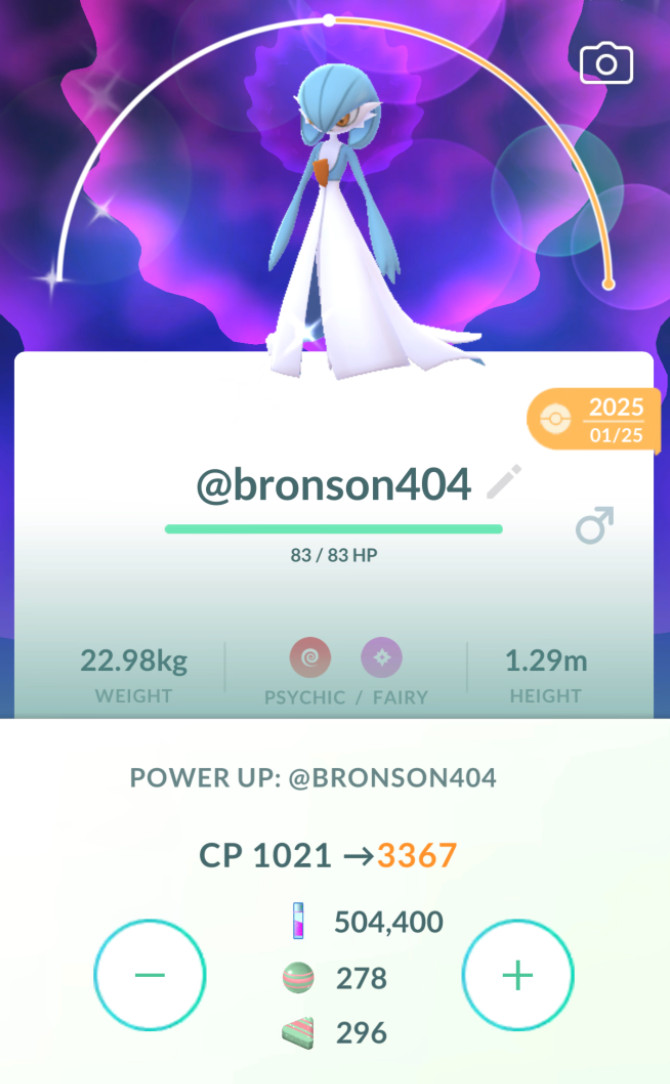 Pokemon Shiny Gardevoir (Level 50 + 3 Skills)