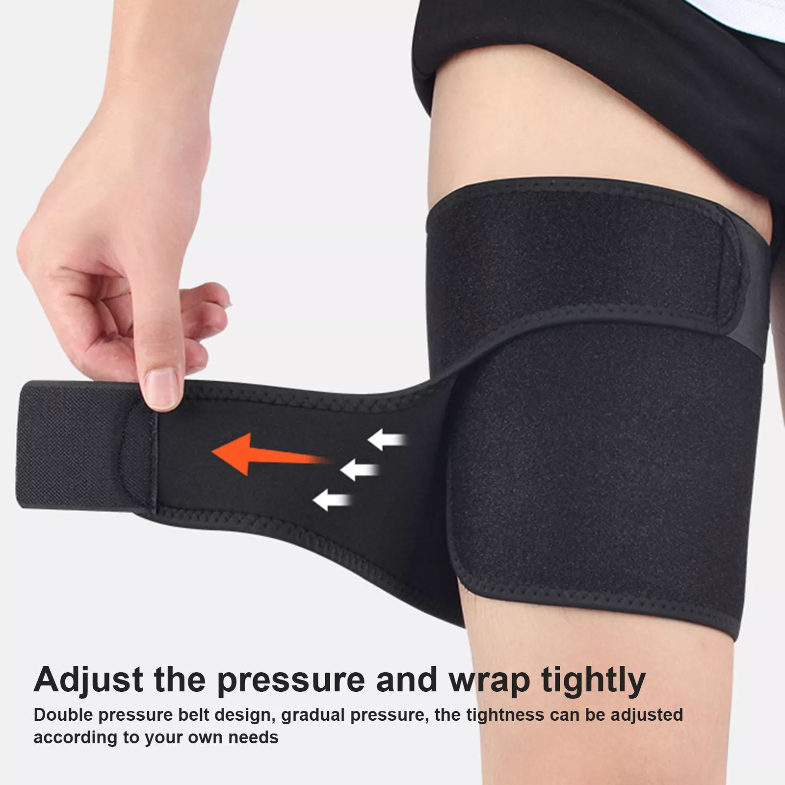 2pc Adjustable Leg Support Brace Thigh High Compression Sleeve Socks Pain Relief