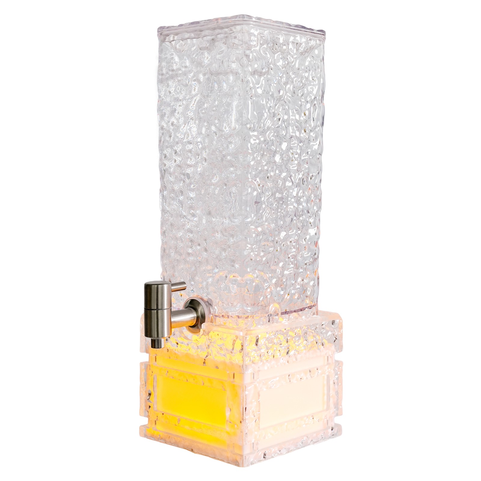 3L/0.79gal Party Beverage Dispenser Water Juice Drink Dispenser Gold LED Light