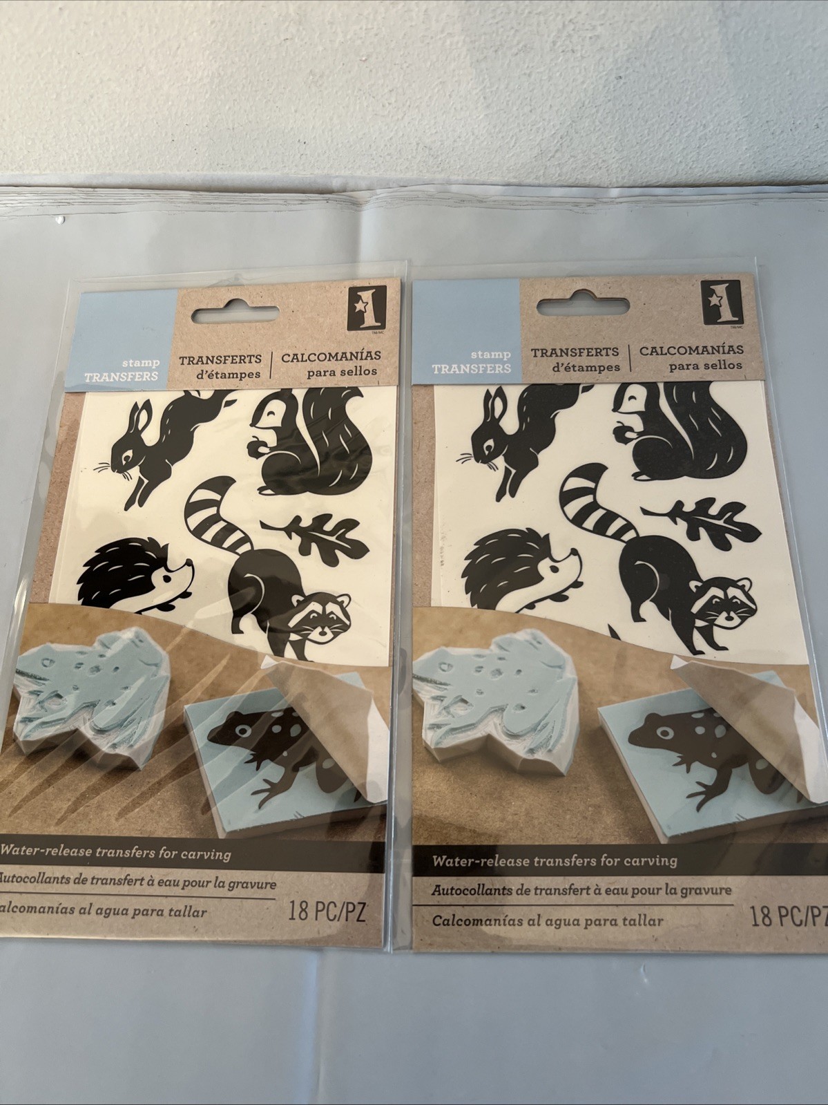 Inkadinkado Make your Own Stamps Animals Transfers for Carving Set of 2 - NEW!