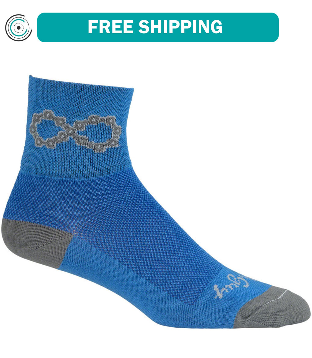 SockGuy Classic Infinite Socks 3 inch Blue Small Medium Unisex Synthetic