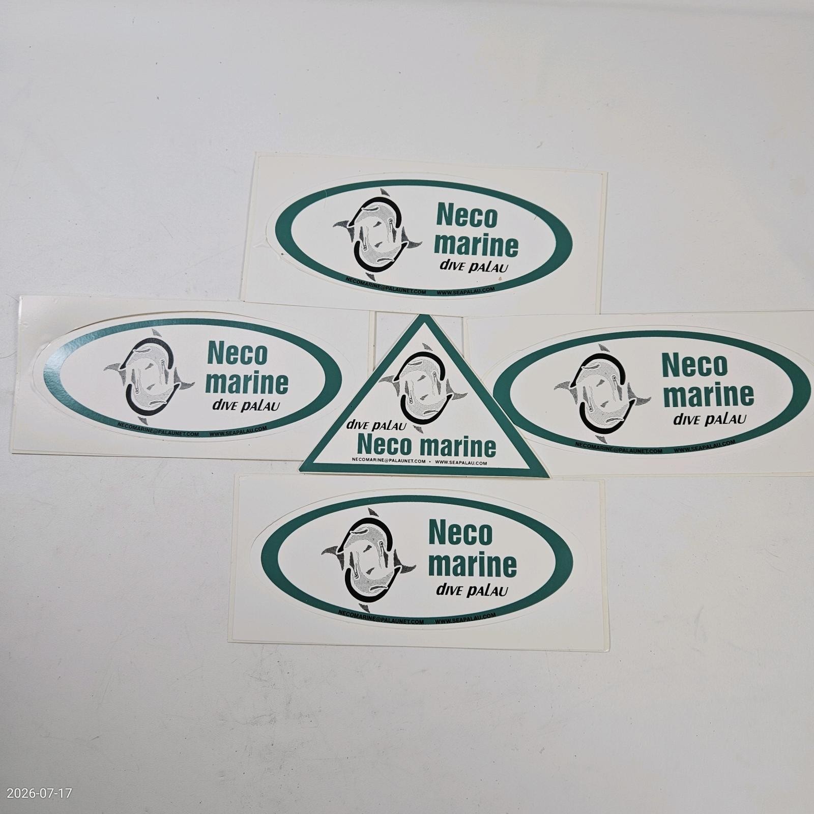 Lot 5 Neco Marine Palau Micronesia Bumper Stickers 4 Oval 1 Triangle