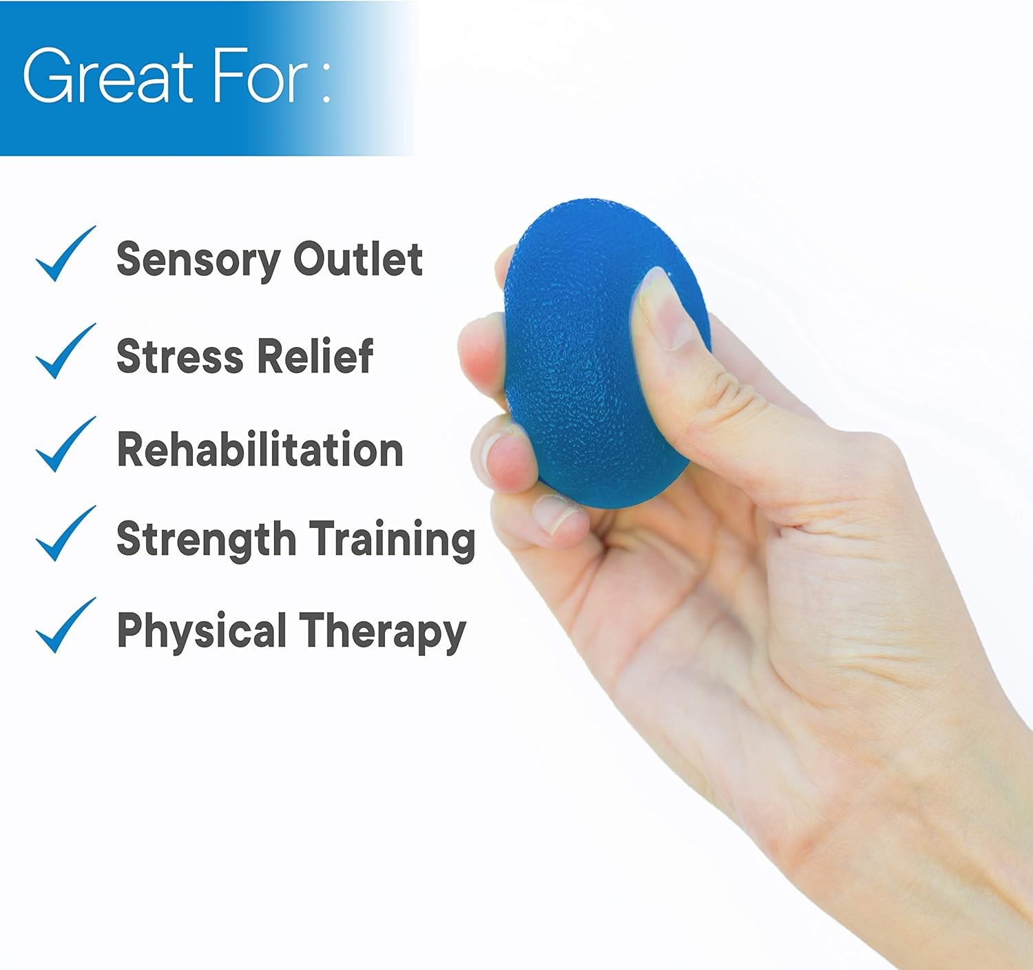 RMS 4-Pack Hand Exercise Balls - Physical & Occupational Therapy Kit for Strengt