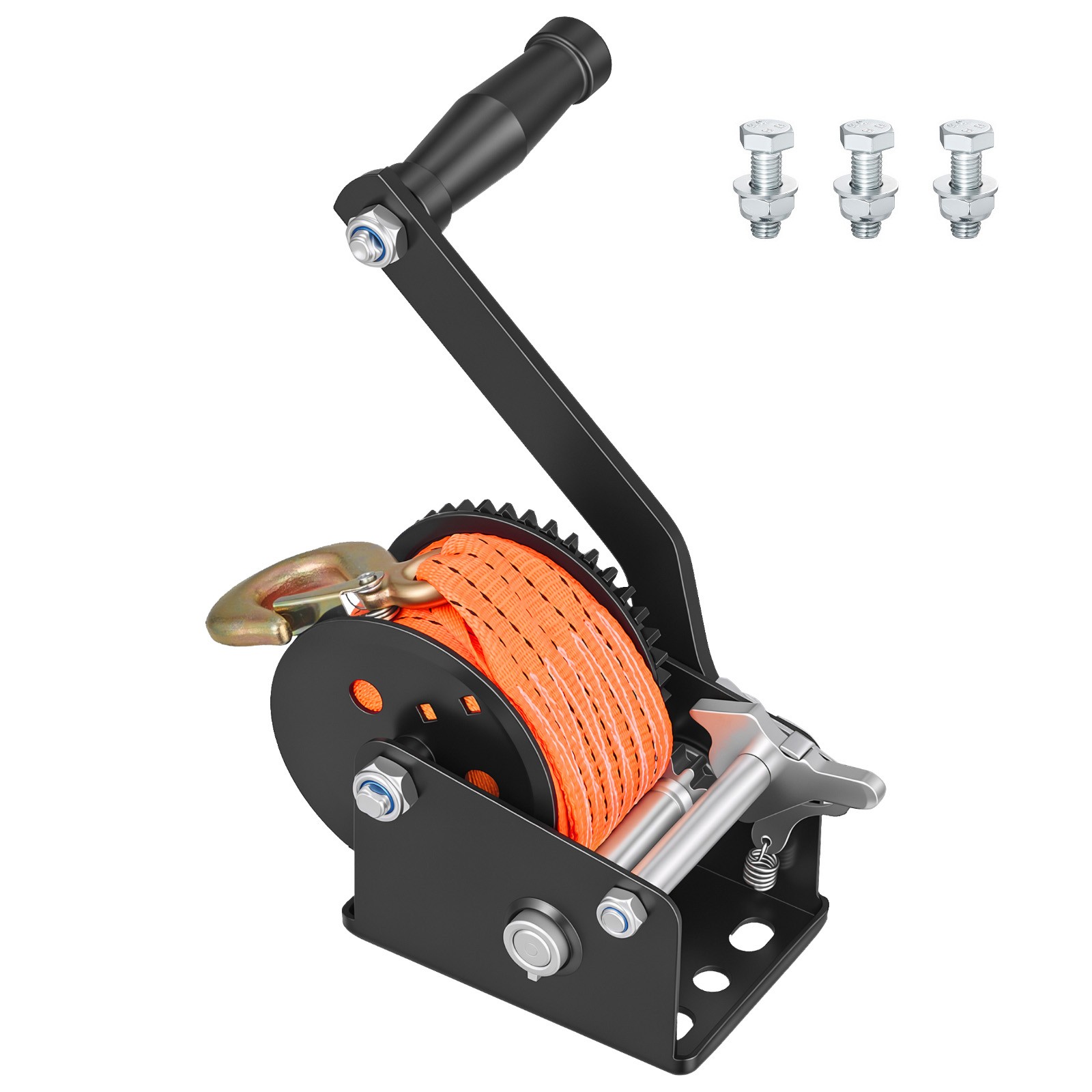 Uimoso 600 lbs Manual Boat Winch, Heavy-Duty Hand Crank for Trailers