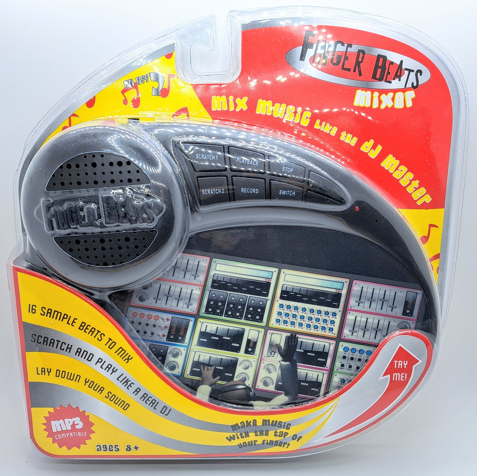 New Sealed Finger Beats Music Mixer On The Go Scratcher MP3 Recording Handheld