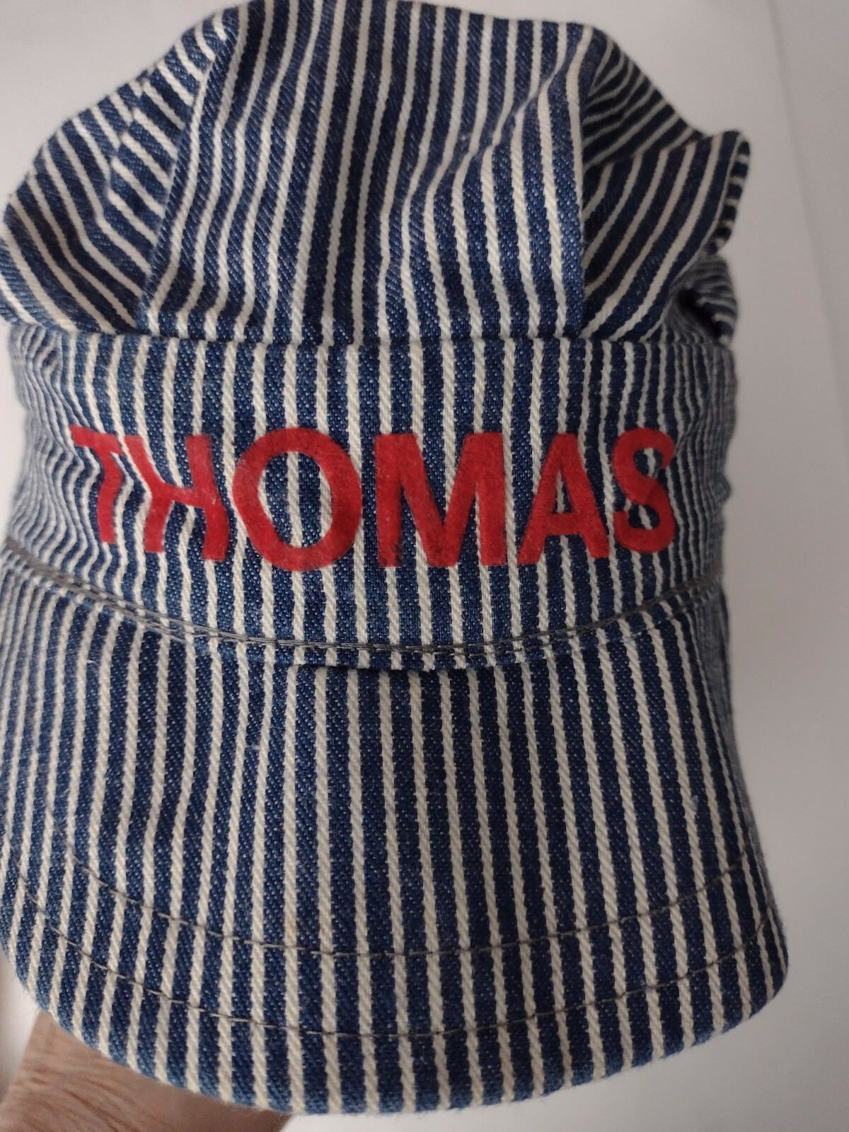Kids 2  Engineer Caps Thomas Train  & Plain Blue White Stripes Made in U.S.A.
