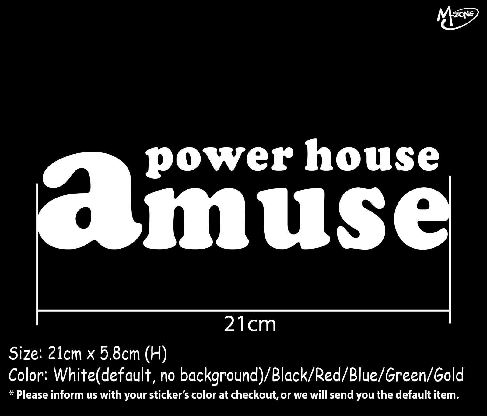 Amuse power house Stickers Reflective Car Parts Decals Business Signs Best Gifts