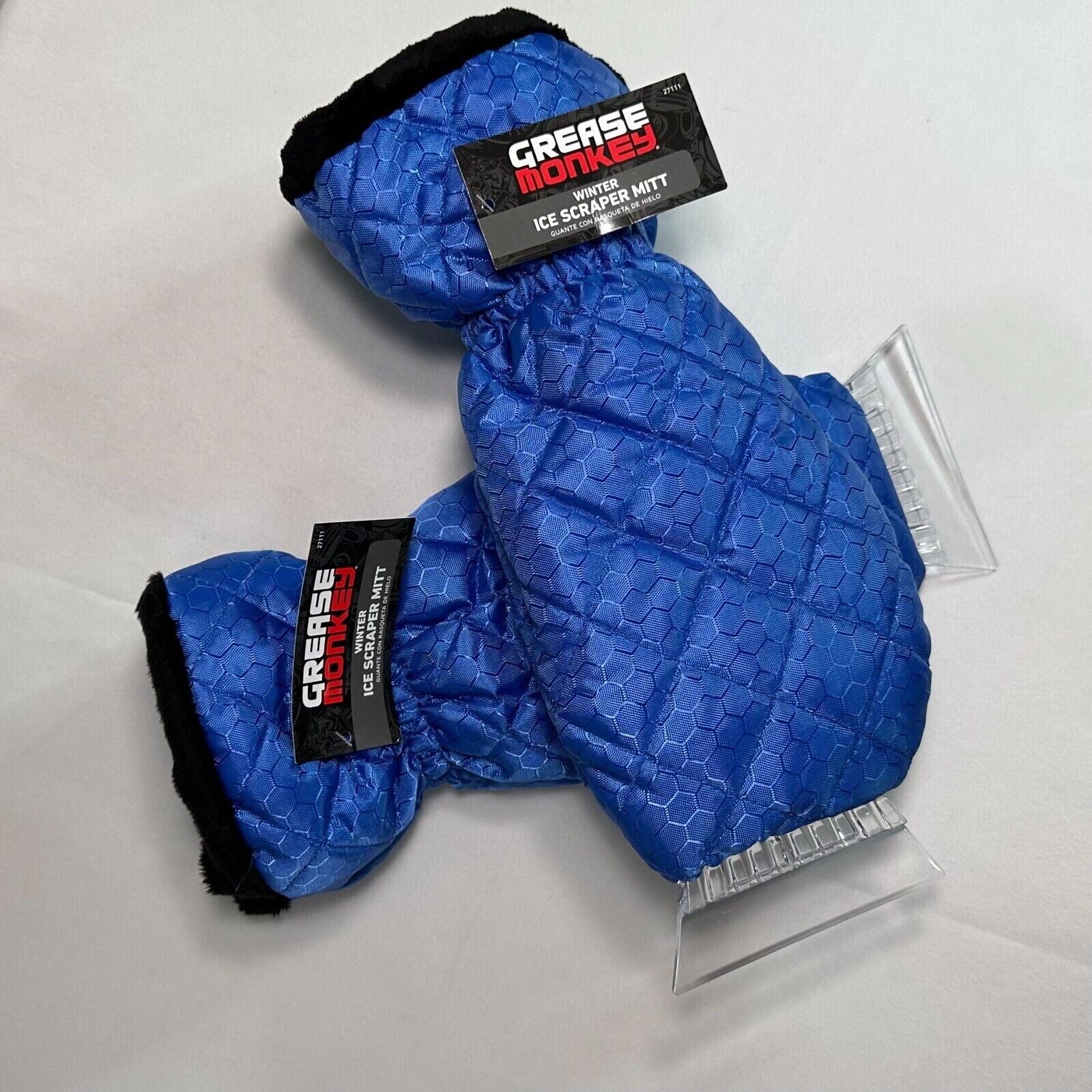 Set of 2 Grease Monkey Winter Ice Scraper Insulated Mitt Gloves, New