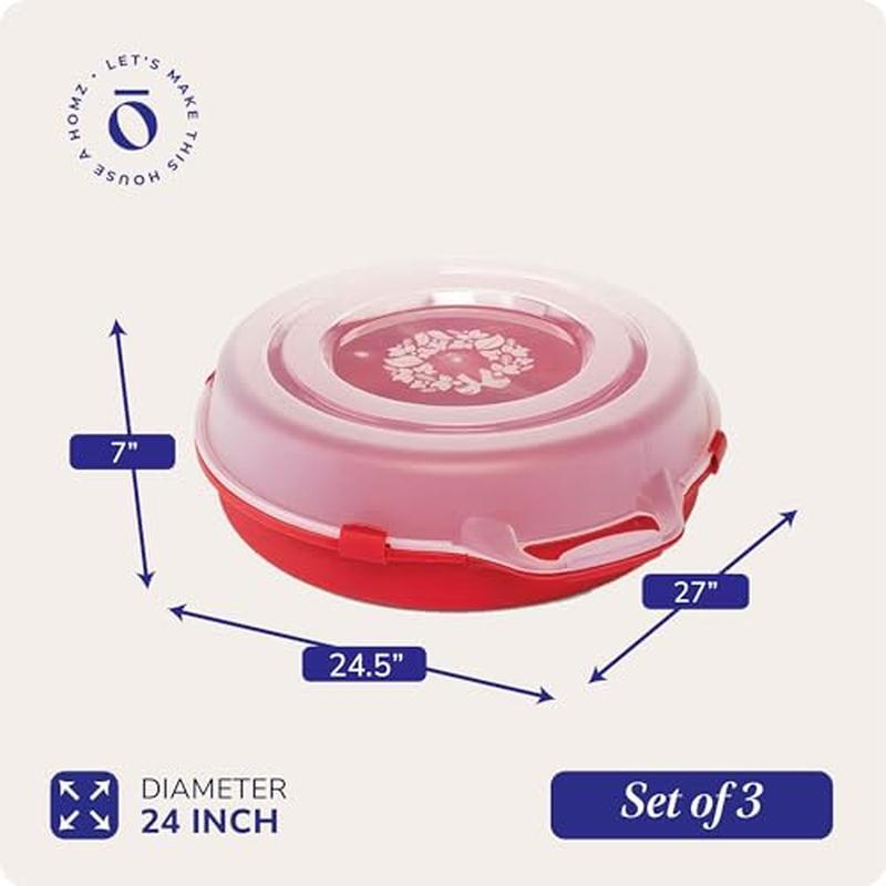 Wreath Storage Box 3 Pack Holiday Organizer Sturdy Plastic Stackable Container
