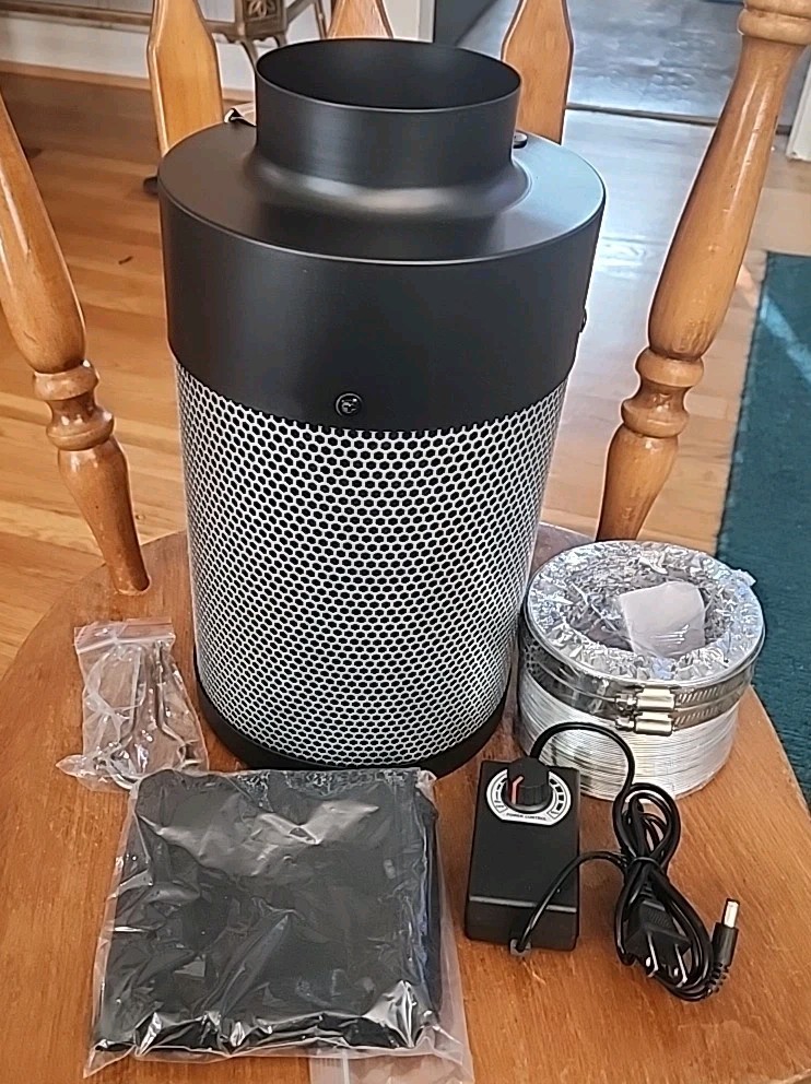 Atour 4'' Air Filtration Kit 12 Speed Control 14cm Fan & Carbon Filter 7' Duct