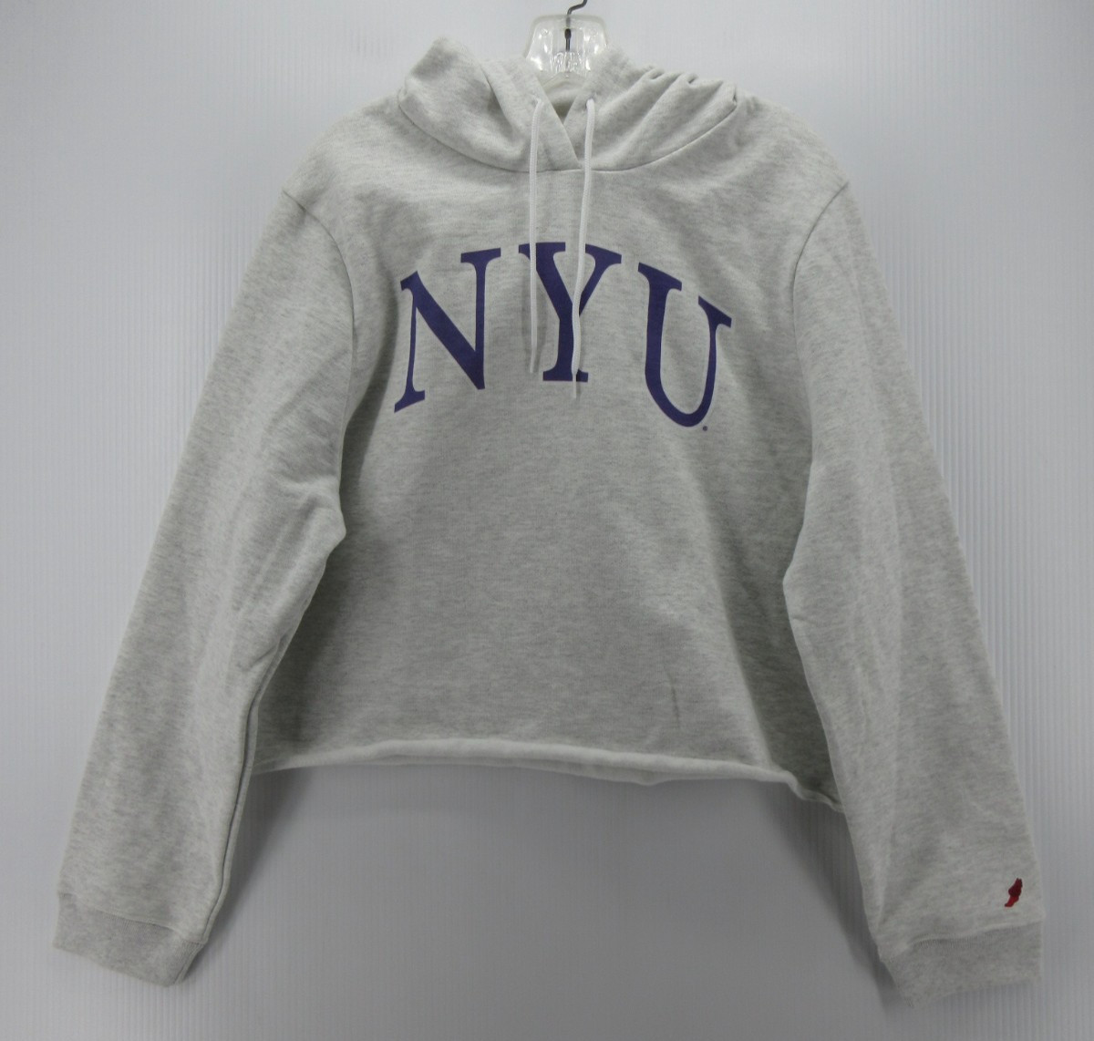 New York University NYU Sweatshirt Women XL Gray League Hoodie Cropped Pullover