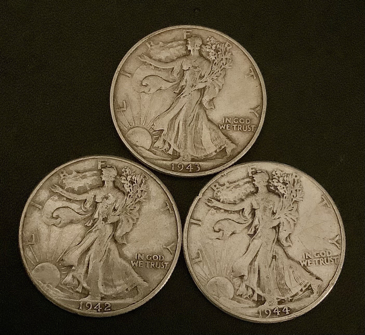 Walking Liberty Half Dollars Lot Of 3